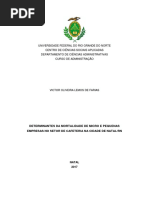 DETERMINANTES DA MORTALIDADE DE MICRO E PEQUENAS EMPRESAS NO SETOR DE CAFETERIA EM NATAL/RN