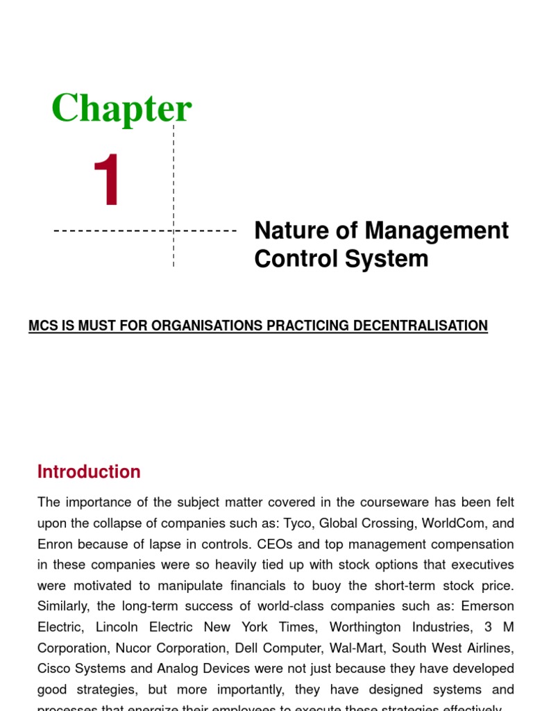 Management Control Systems Guide | PDF | Strategic Management ...