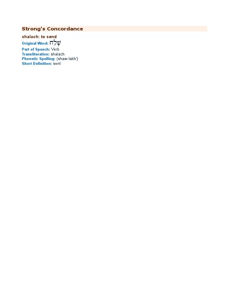Strong SHalach Hebrew | PDF