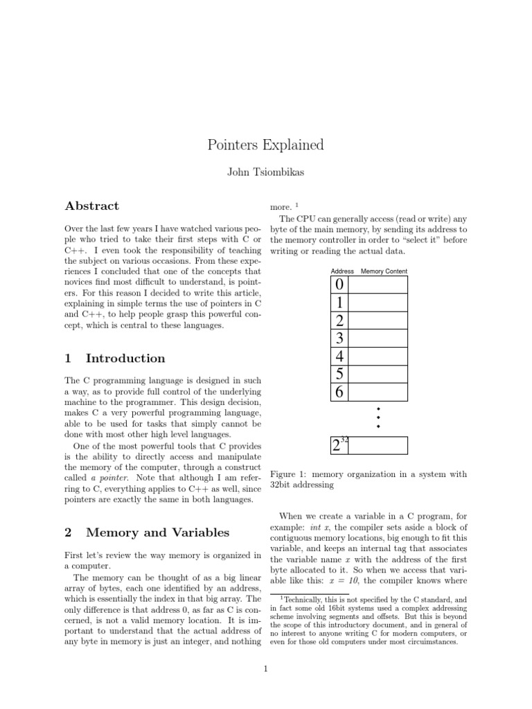Understanding Pointers in C and C++ | PDF | Teaching Methods & Materials