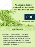 Analiza Produselor Cosmetice Care Contin Ulei de Arbore de Ceai