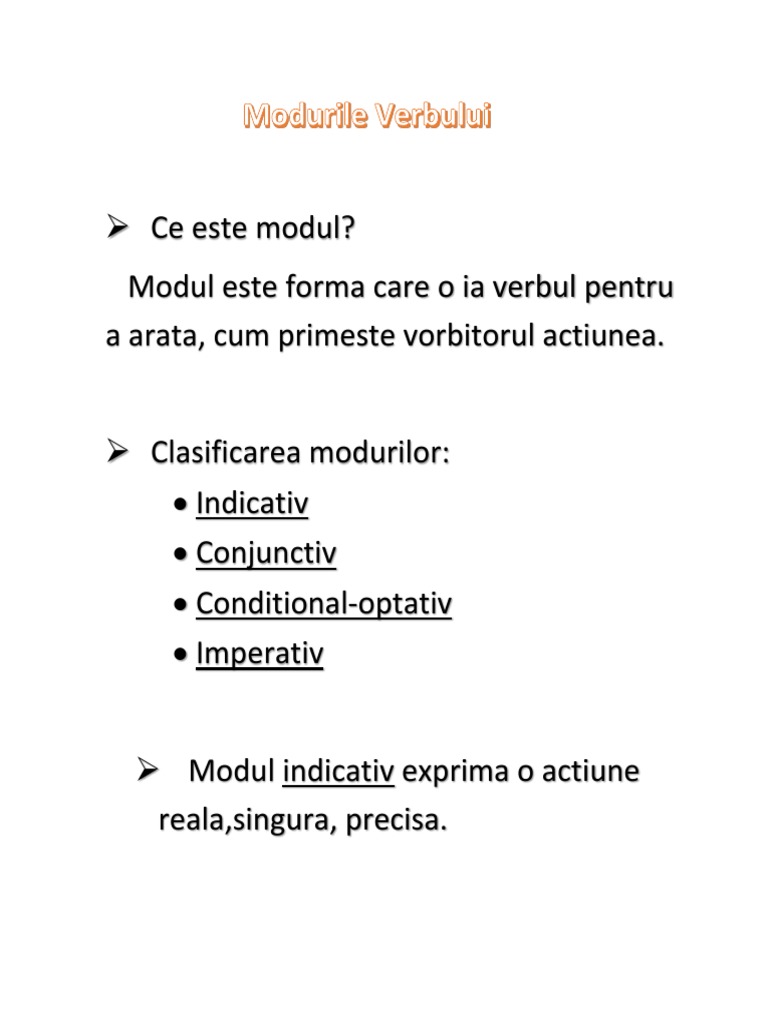 Modurile Verbului | PDF