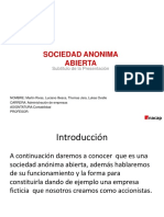 Sociedad Anonima Abierta: Subtítulo de La Presentación