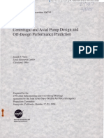 Centrifuga and Axial Pump Design and Off-Design Performance Prediction