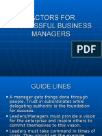 Factors For Successful Business Managers