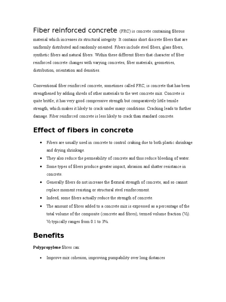 Fiber Reinf. Concrete | PDF