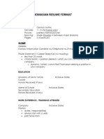 Thomasian Resume Format PDF