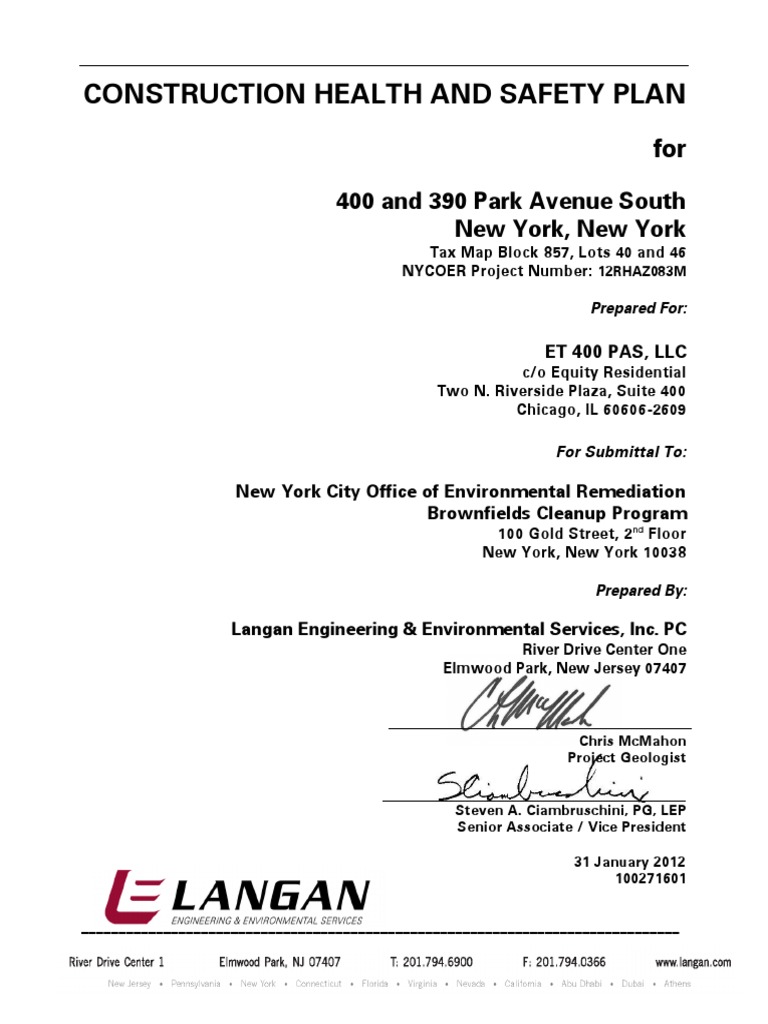 11 09 12 12cbcp042m 400 Park Avenue South Chasp Personal Protective Equipment Occupational Safety And Health Administration