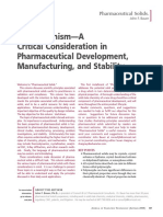 Polymorphism-A Critical Consideration in Pharmaceutical Development, Manufacturing, and Stability