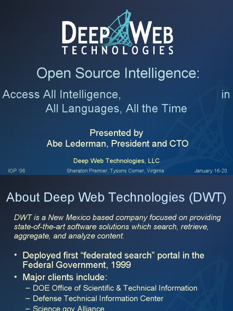 Open Source Intelligence Solutions Overview | PDF | Computing ...