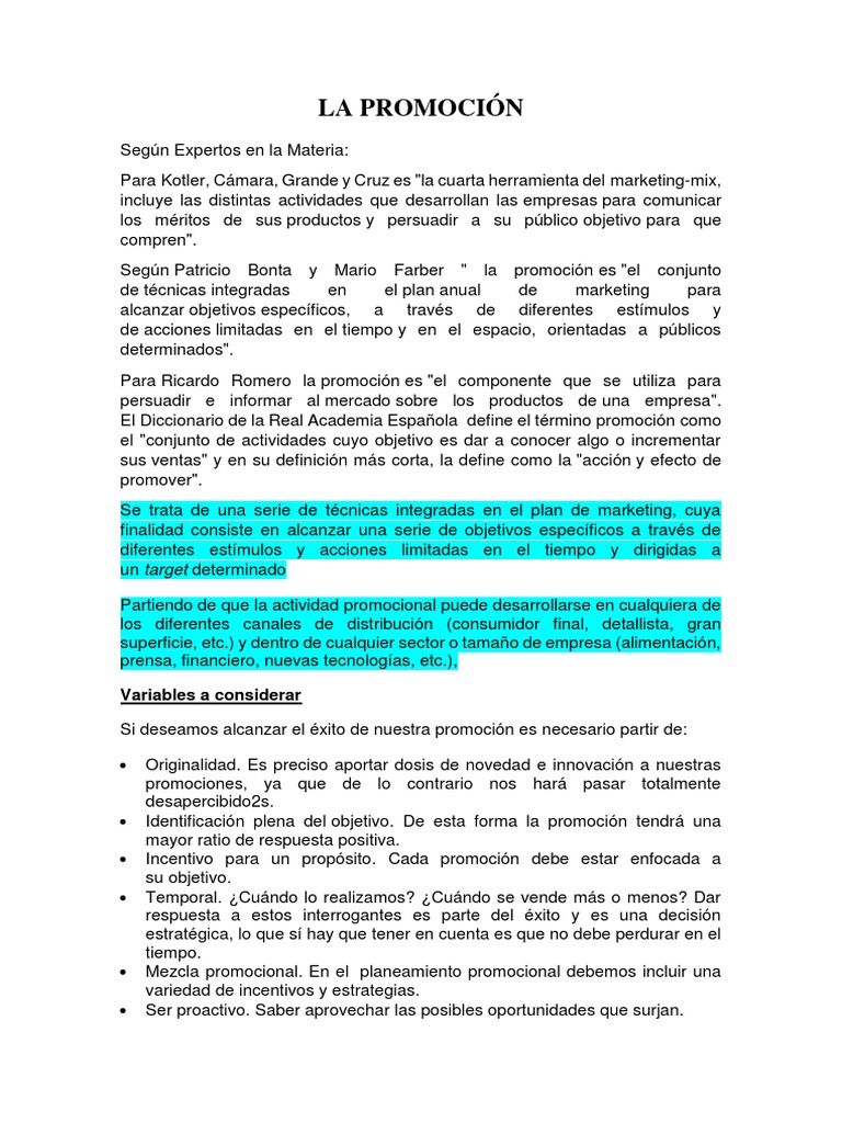 La Promoción | PDF | Blog | Publicidad