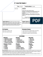 Siop Lesson Plan Template 1