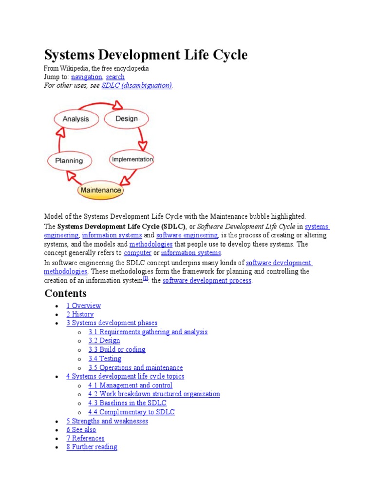 Systems Development Life Cycle | PDF | Software Development Process