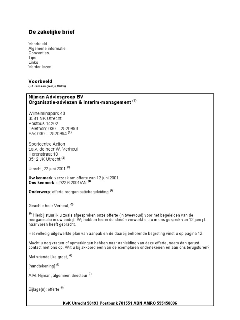 Voorbeeld Zakelijke Brief Pdf