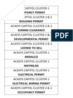 ACASYS Capitol Cluster building permits and licenses