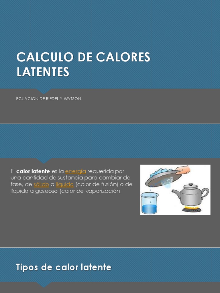Calculo de Calores Latentes | PDF | Calor latente | Calor
