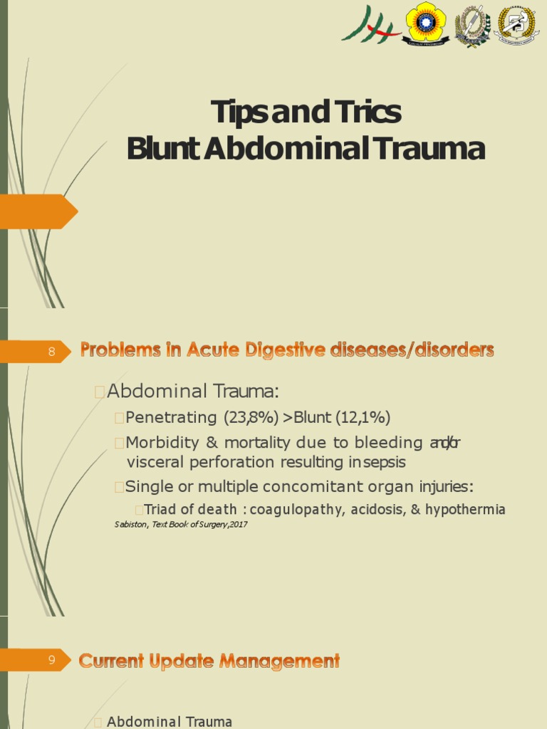 Blunt Abdominal Trauma Management Guide | PDF | Self-Improvement | Wellness