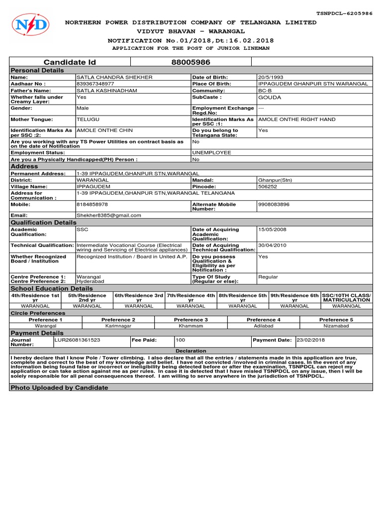 Candidate Id 88005986 | PDF | Government