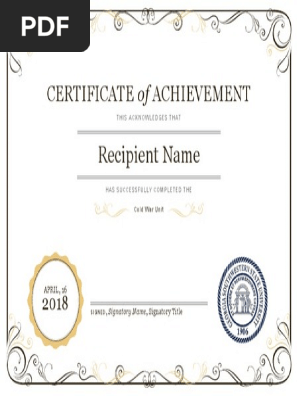 certificate of achievement