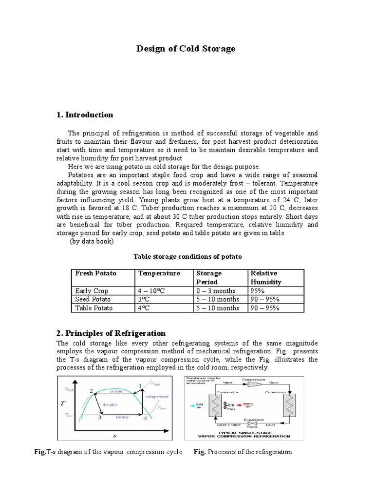 Potato Cold Storage Design Overview | PDF | Refrigeration | Potato