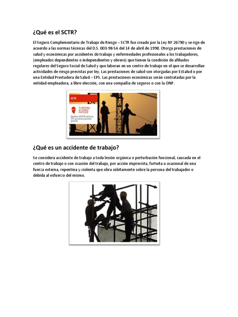 Qué Es El SCTR | PDF | Seguro | Salud y bienestar