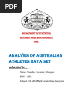 Analysis of Athletics Data