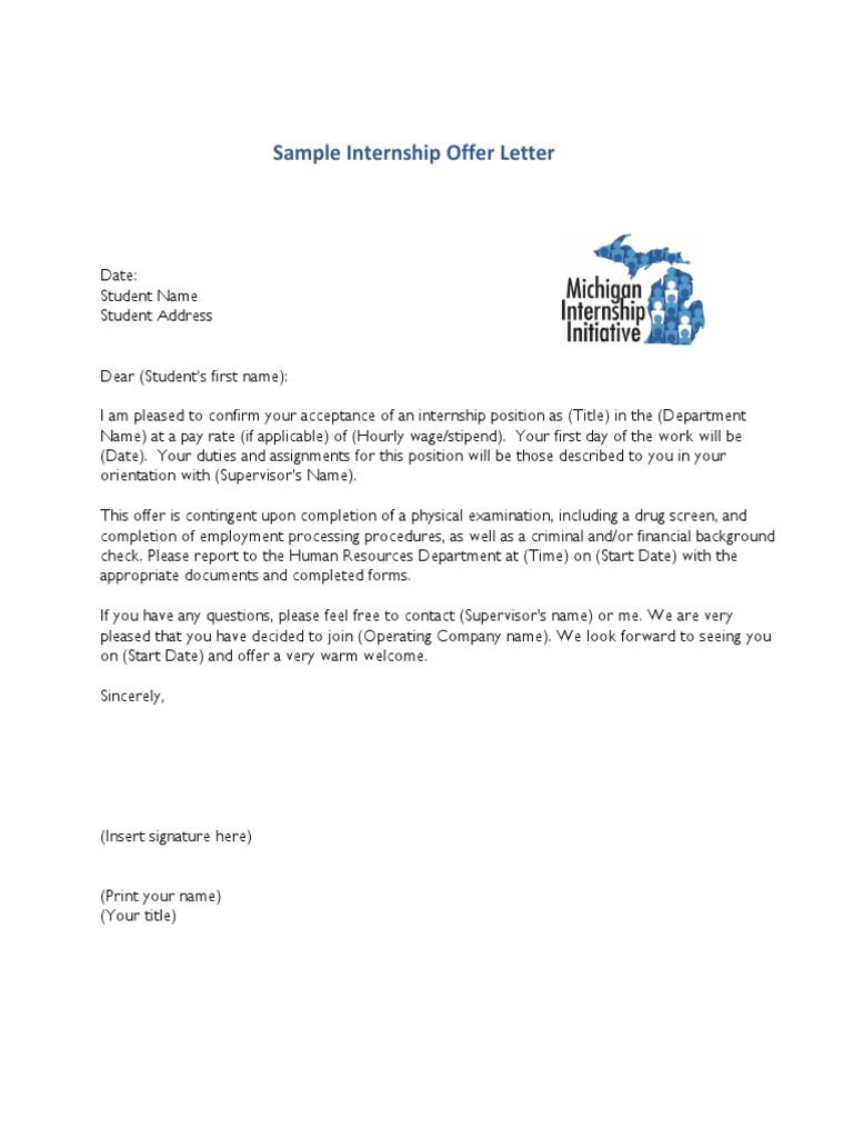 Internship Offer Letter | PDF