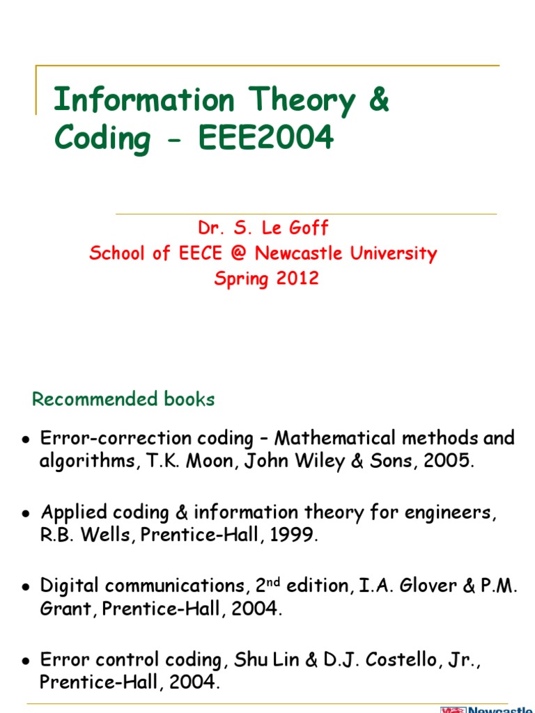Ictlecture PDF | PDF | Data Compression | Forward Error Correction