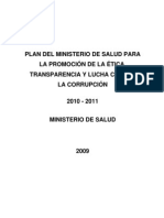 Plan Del Ministerio de Salud para La Promoción de La Ética, Transparencia y Lucha Contra La Corrupción 2010-2011