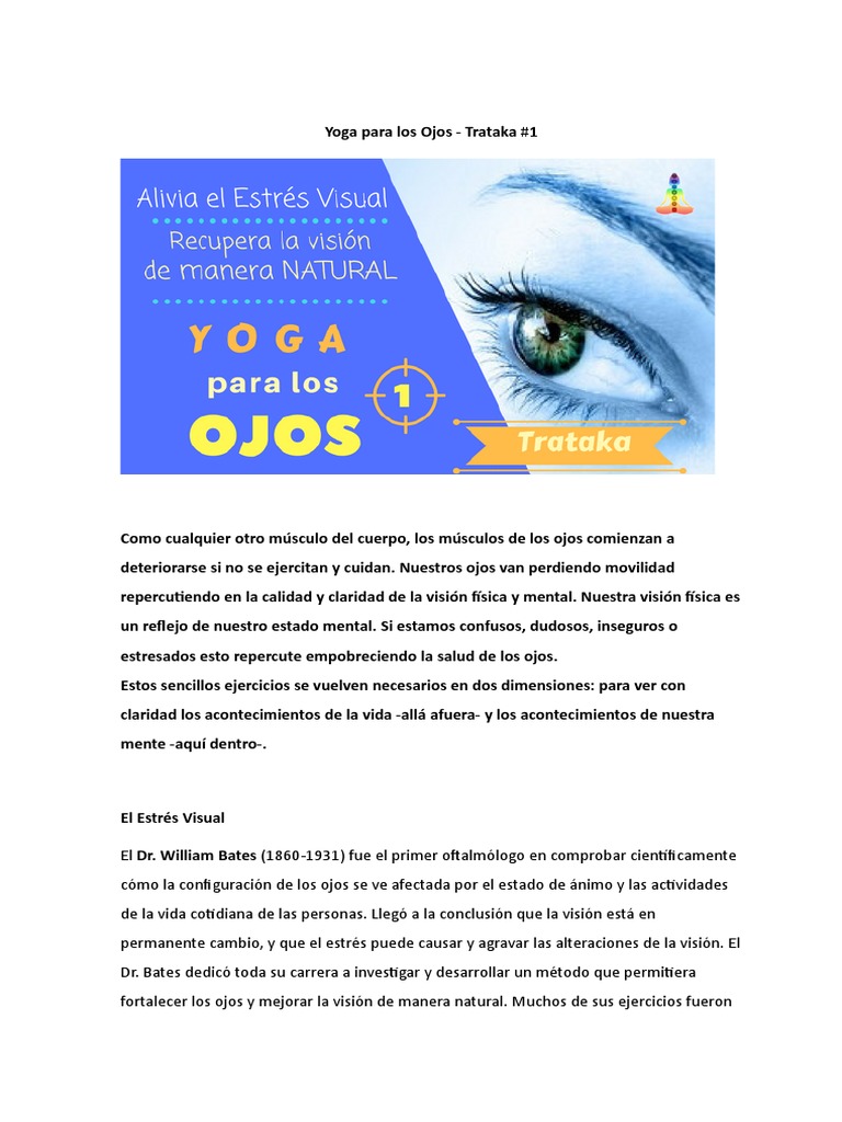 Yoga Ocular: Ejercicios para la Vista | PDF | Ojo | Percepción visual