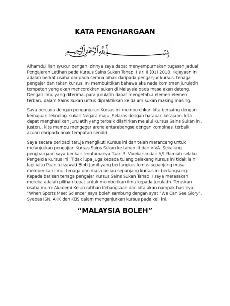 Kata Penghargaan Pdf