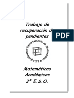 Trabajo de Recuperacion Pendiente 3ºeso Matematicas Academicas