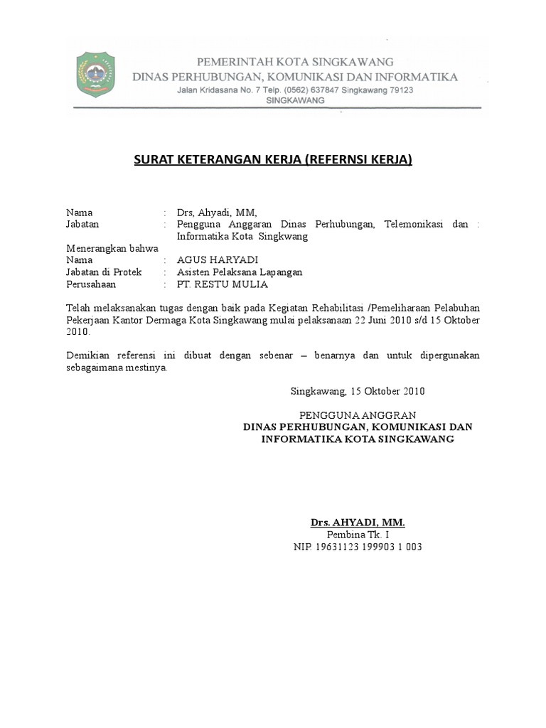 Download 93+ Contoh Surat Surat Referensi Kerja Terbaik Dan Terbaru