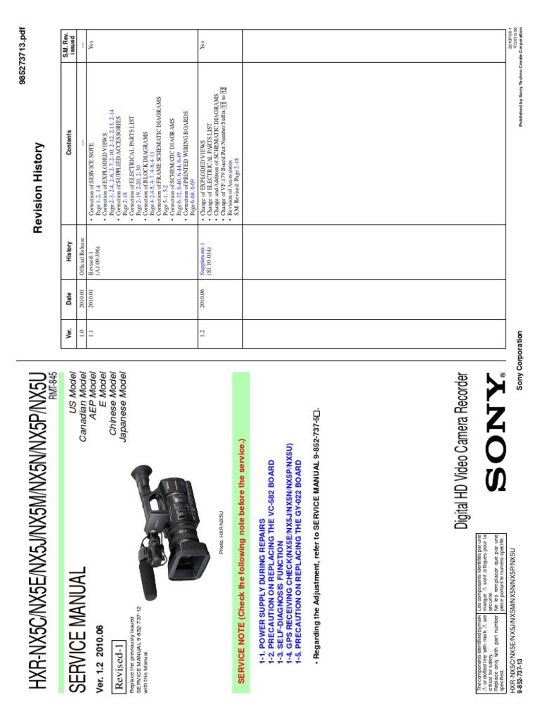 Sony Hxr Nx5e Pdf Digital Camera Camera