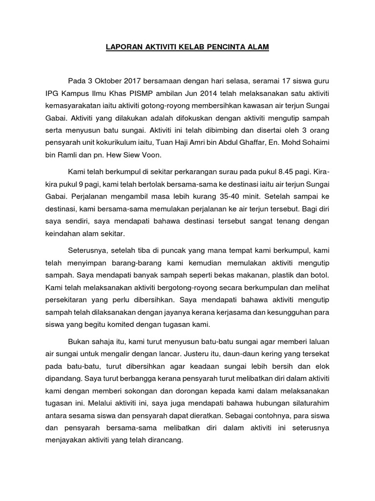 Laporan Pencinta Alam Pdf