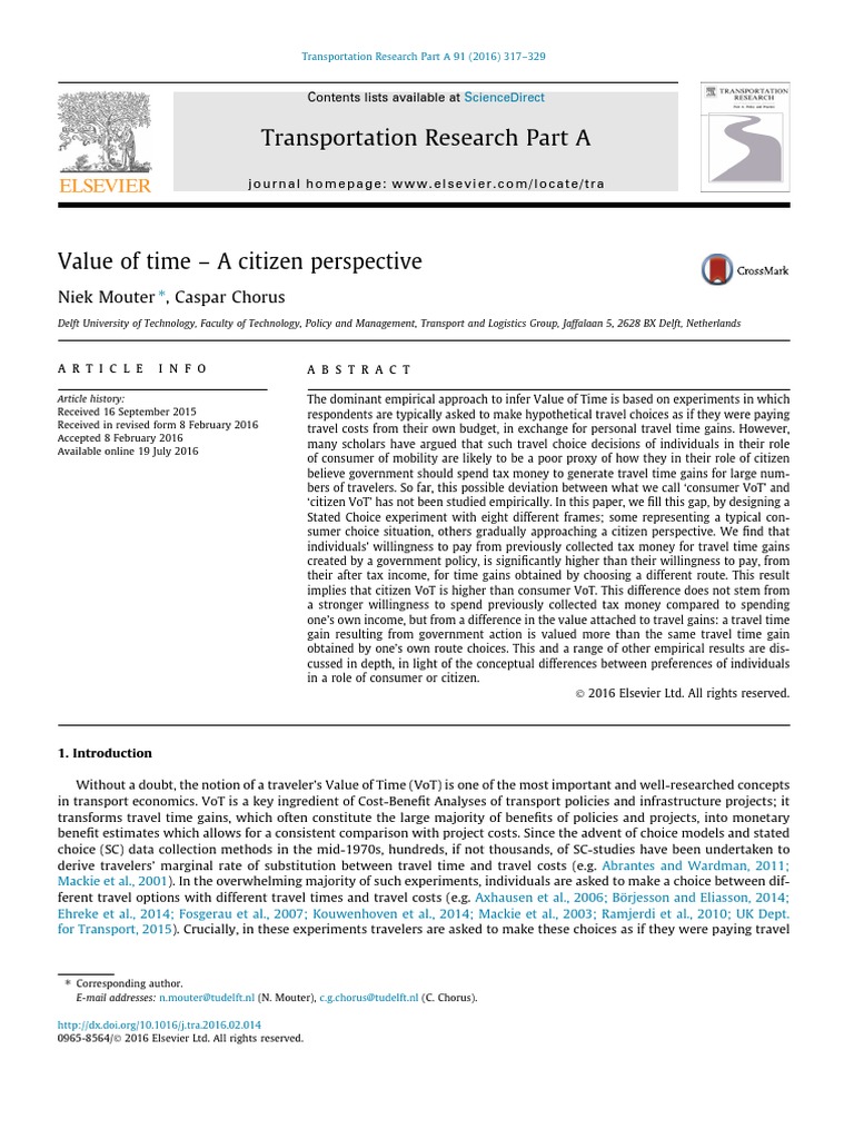 Mouter 2016 Transportation Research Part A Policy and Practice ...