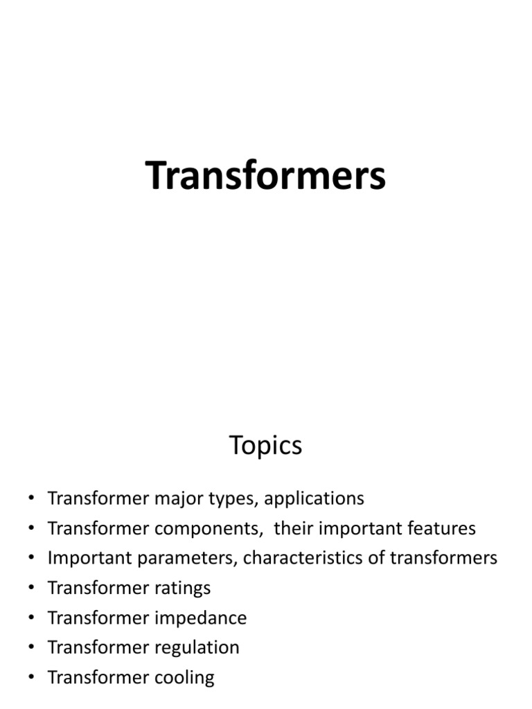 Overview of Transformer Types and Features | PDF | Transformer ...