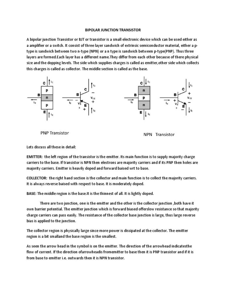 Bipolar Junction Transistor PDF Bipolar Junction Transistor