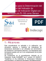 Calibración de indicadores de temperatura digital con termopar o Pt-100