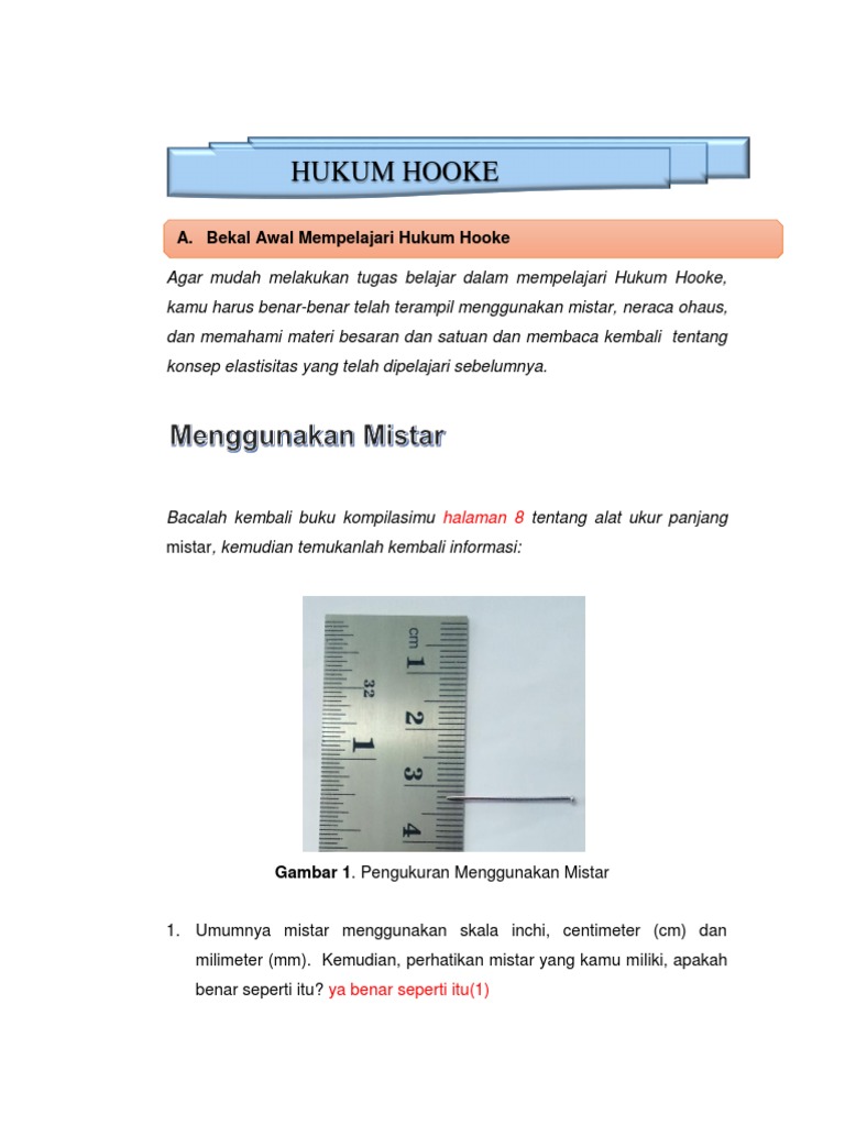 Eksperimen Hukum Hooke dan Analisisnya | PDF | Metode & Bahan Ajar ...