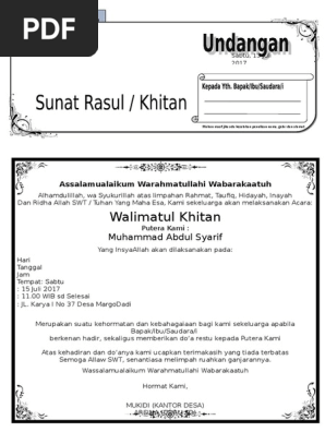 960 Contoh Undangan Khitanan Ms Word Gratis Terbaik