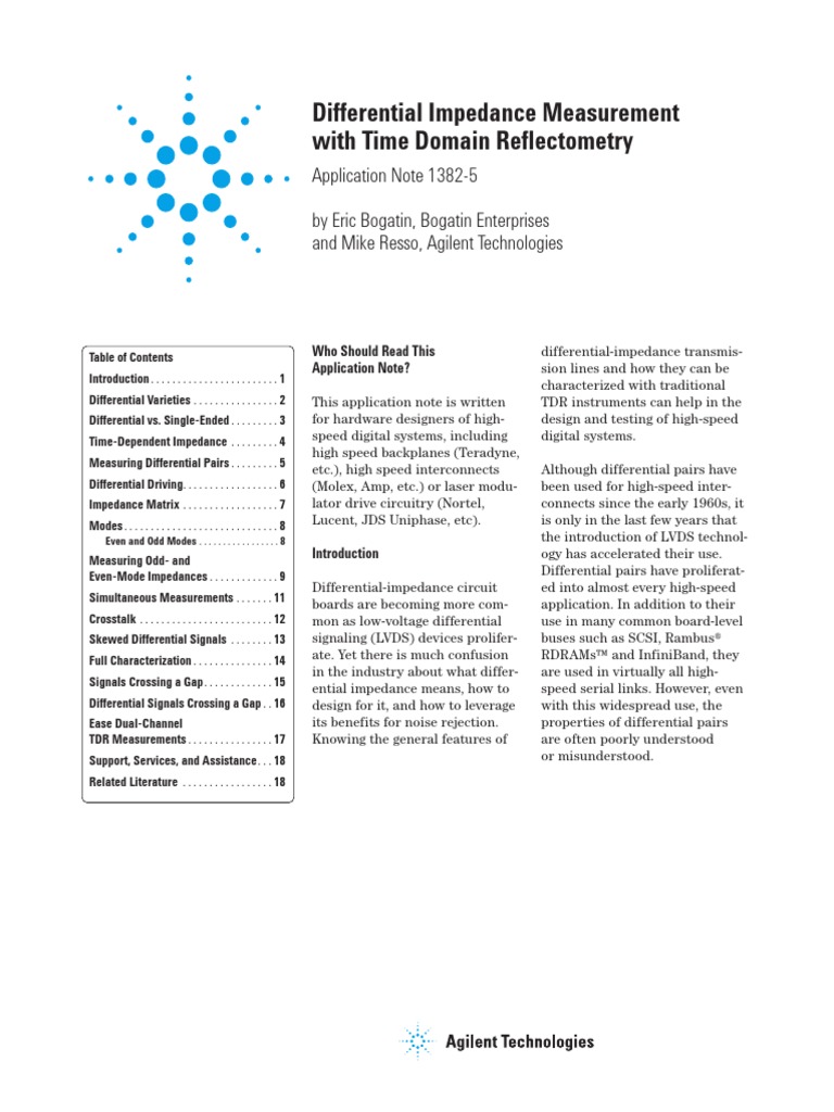 Differential Impedance Measurement With Time Domain Reflectometry | PDF ...