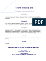 Ley Contra La Delincuencia Organizada de Guatemala DECRETO DEL CONGRESO 21-2006