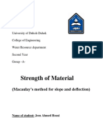 Strenght of Meterial Slope and Deflection