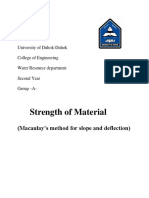 Strenght of Meterial Slope and Deflection