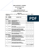 B.tech Textile Technology Syllabus Sem 2 To 8