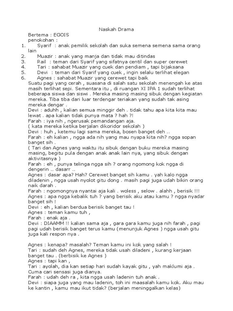 Naskah Drama Egois Docx