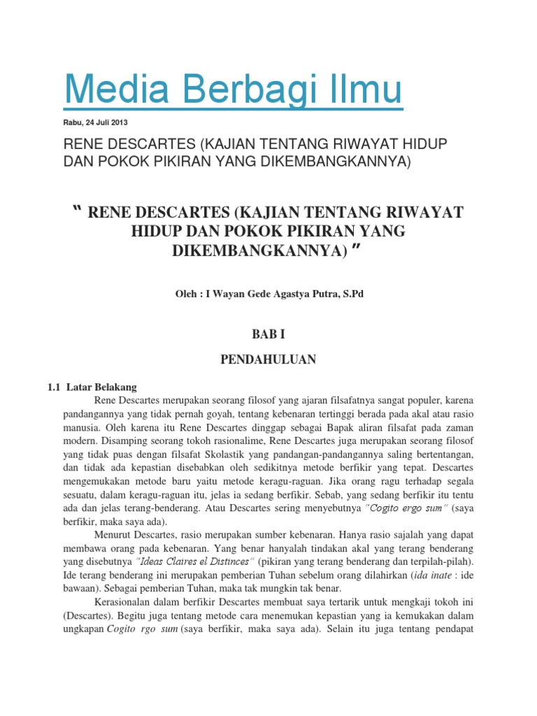 Rene Descartes Pdf
