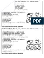 Lista de Material Escolar 4º Ano Fundamental