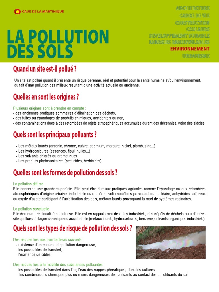 Origines et risques de la pollution des sols | PDF | Sciences et ...